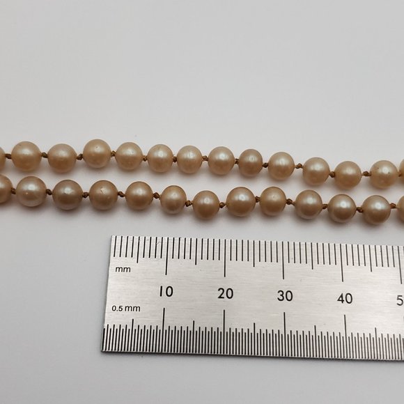 16 Inch 925 Sterling Silver Faux Pearls With Fancy Clasp Necklace - Picture 5 of 6